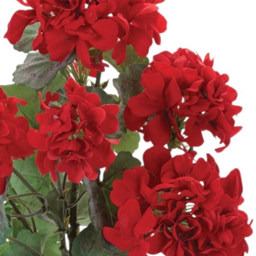 Set of Two 17" Red And Green Artificial Flowering