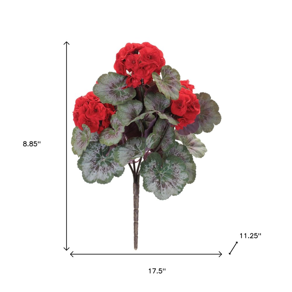 Set of Two 18" Red And Green Artificial Flowering
