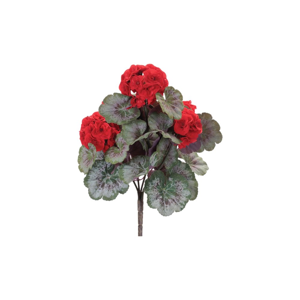 Set of Two 18" Red And Green Artificial Flowering