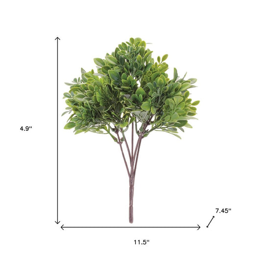 Set of Six 12" Green And Brown Artificial Foliage