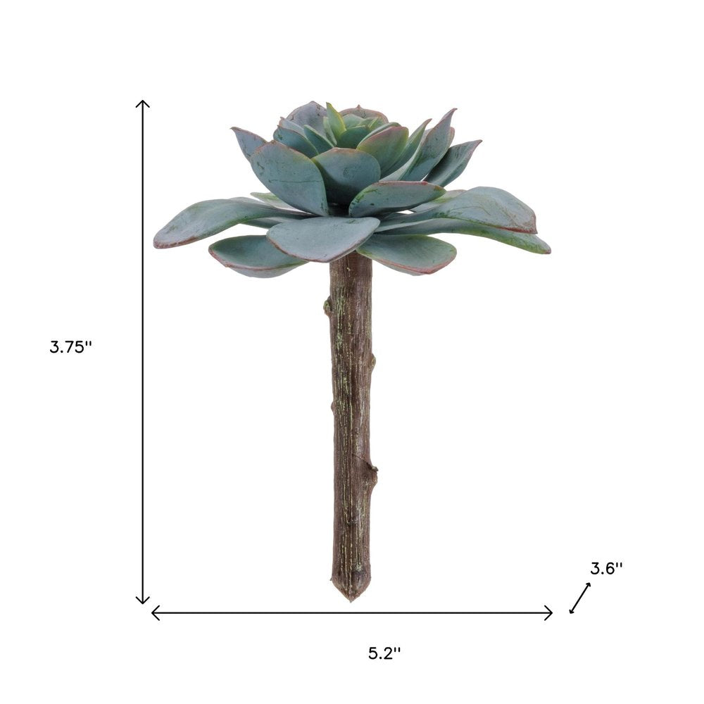 12 5" Green And Brown Artificial Succulent