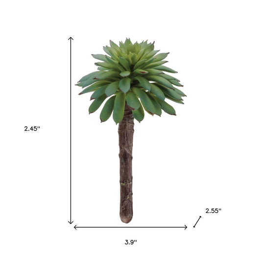 12 4" Green And Brown Artificial Succulent
