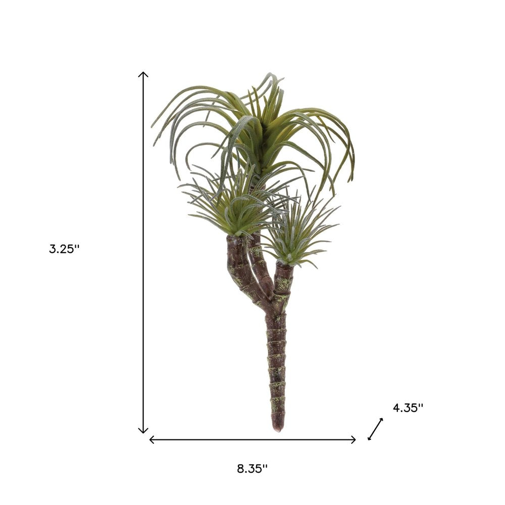 Set of Six 8" Green And Brown Artificial Succulent