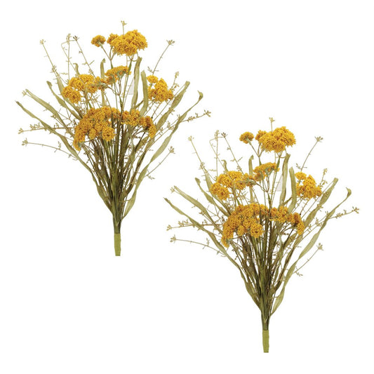 Set of Two 19" Yellow And Green Artificial Flowering