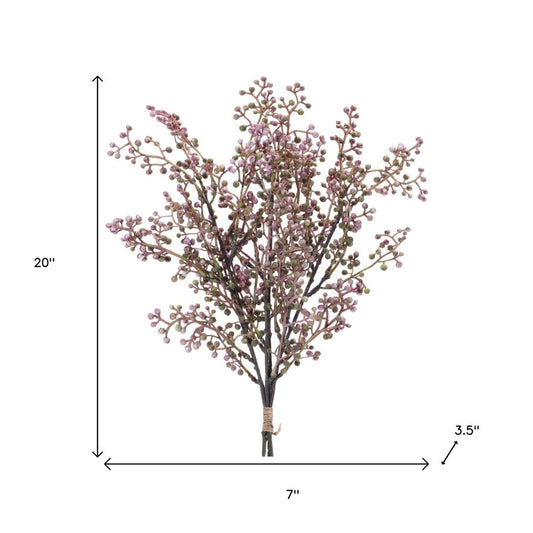 Set of Six 7" Purple And Green Artificial