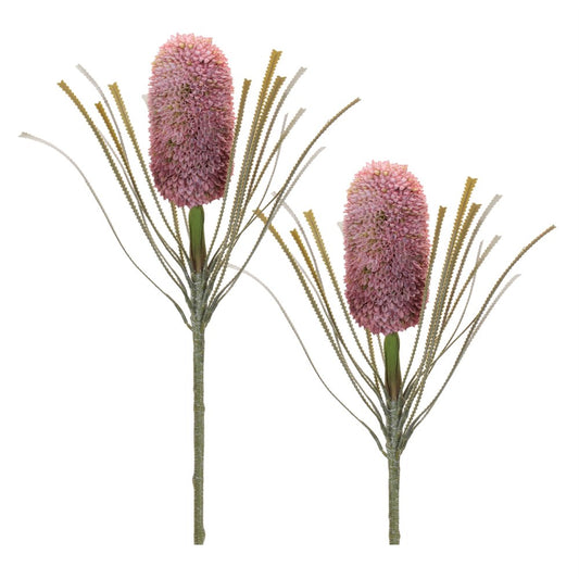 Set of Two 29" Pink White And Green Artificial Flowering
