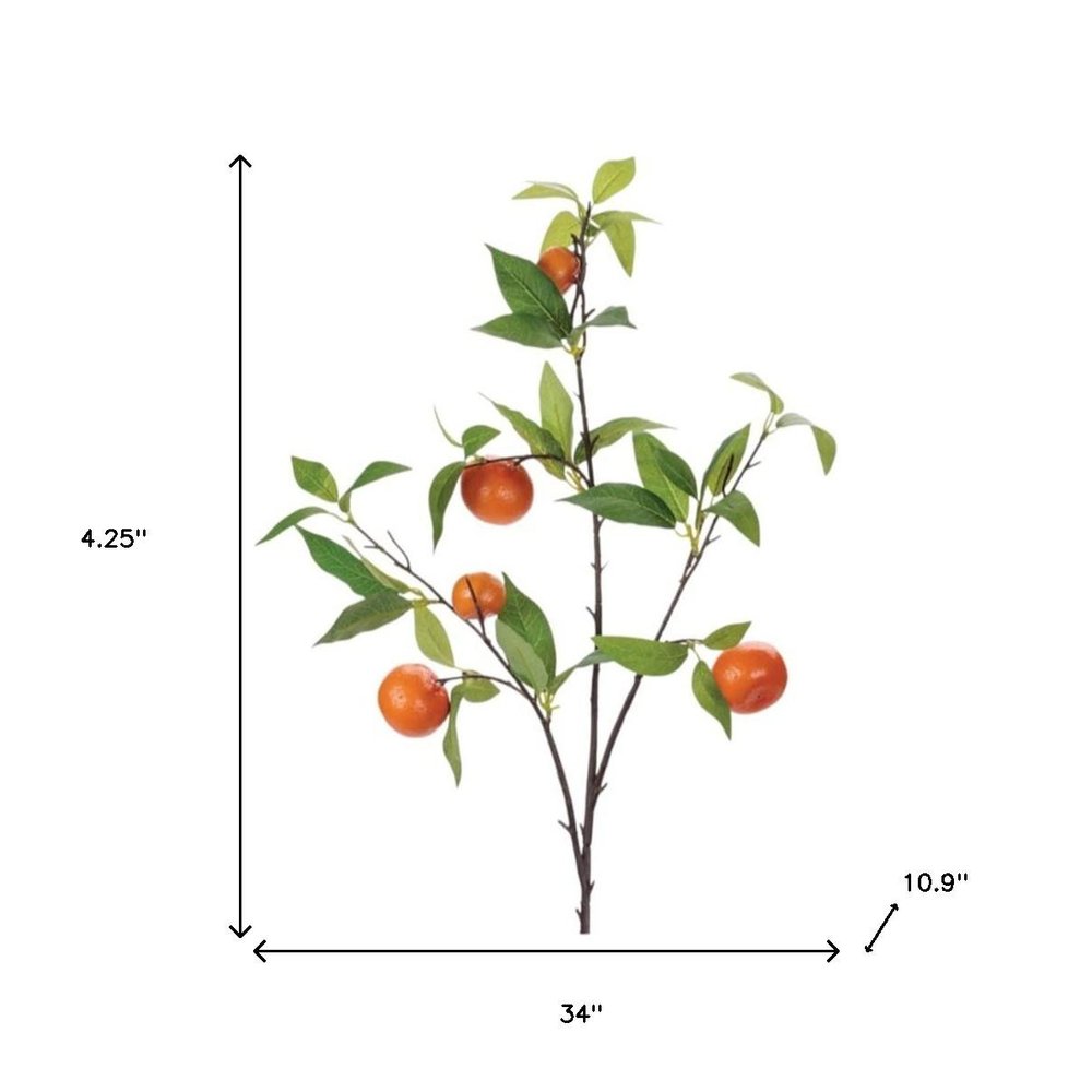 Set of Six 34" Orange Green And Brown Artificial