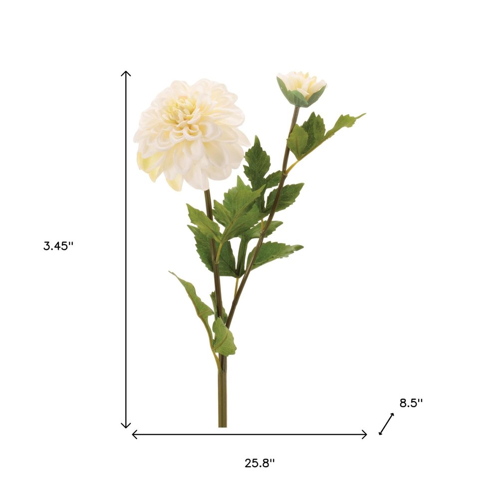 Set of Six 26" White Ivory And Green Artificial Flowering