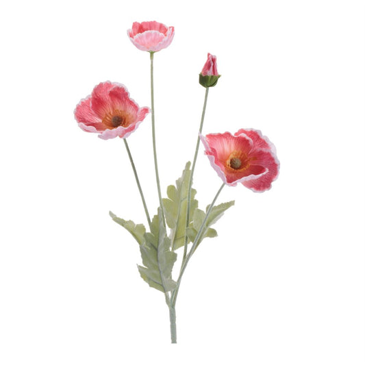 Set of Six 25" Red And Green Artificial Flowering