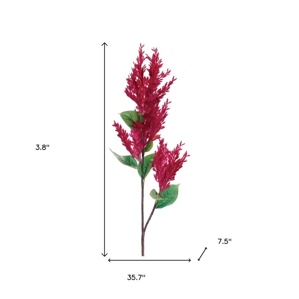 Set of Two 36" Red And Green Artificial Flowering