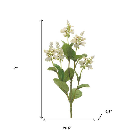 Set of Six 27" White And Green Artificial Flowering