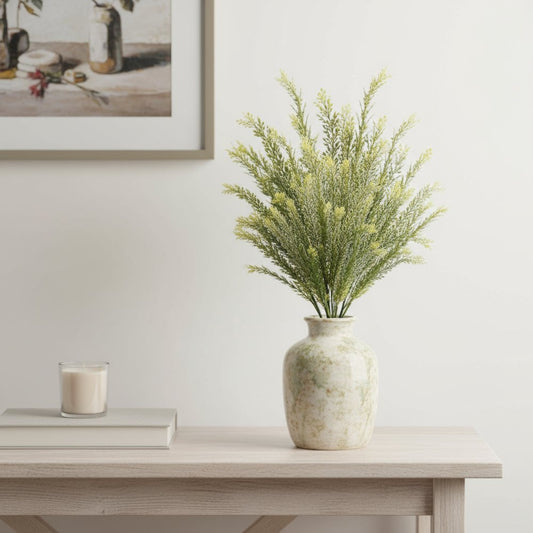 Set of Six 7" Green Artificial Foliage