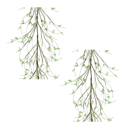 Set of Two 64" Green And Brown Artificial Foliage