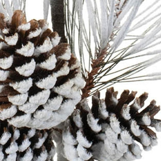 Set of Two 36" White Brown And Green Artificial Pine