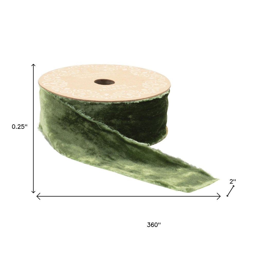 Raw Edge Velvet Ribbon 2" x 10 Yds. Shatterproof Rayon Ribbon