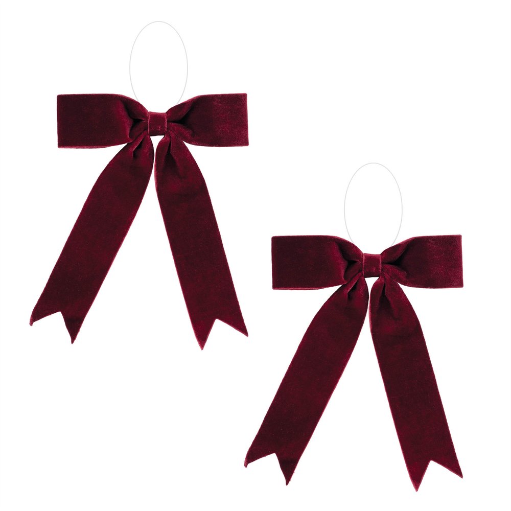 Set of Two Red Shatterproof Bows