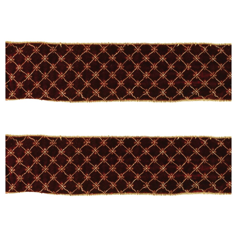 Set of Two Red And Gold Shatterproof Ribbons