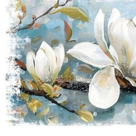 10" X 36" Magnolia Branch Floral Hanging Wall Decor