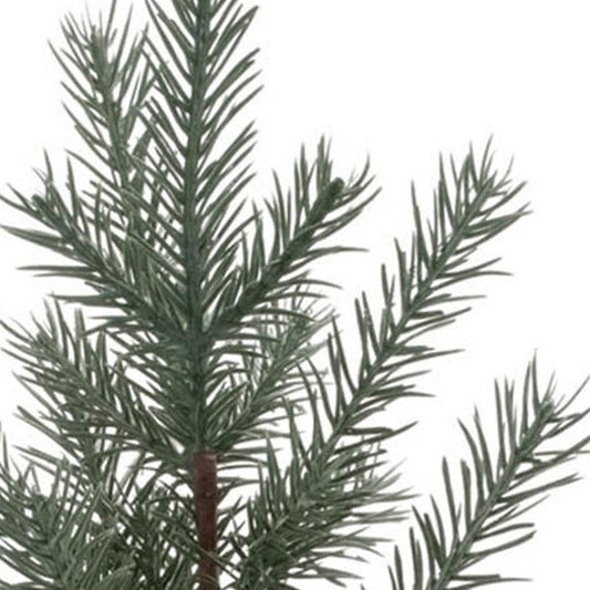 Set of Two 24" Mini Artificial Pine Trees In Rustic Beige Bow Tie Pots