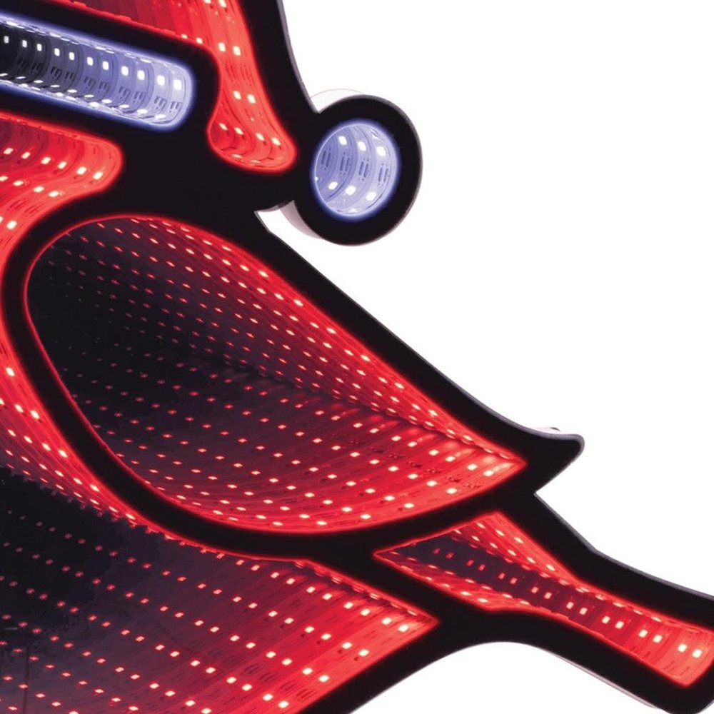 16" Red White And Green Acrylic Bird Christmas Tabletop Sign with LED