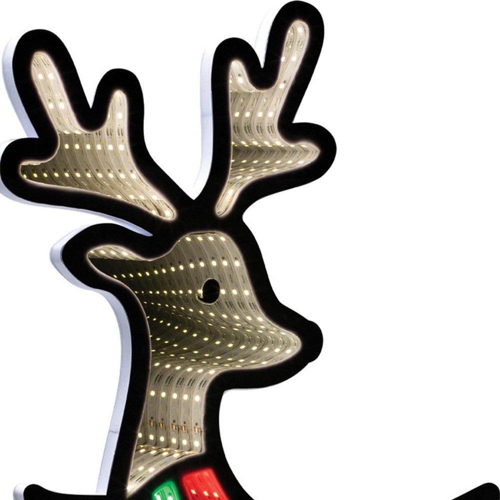 23" White And Red Acrylic Deer Christmas Tabletop Sign with LED