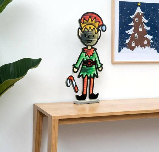 29" Green And Red Acrylic Christmas Tabletop Sign with LED