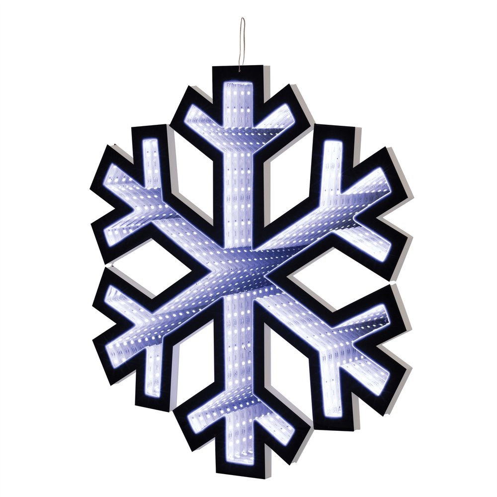 16" White Acrylic Christmas Snowflakes Tabletop Sign with LED