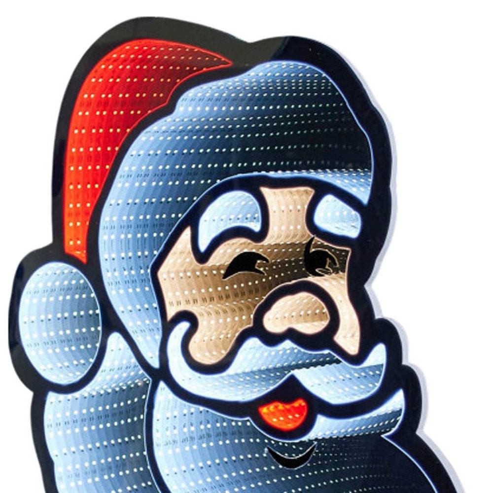 20" Red And White Acrylic Christmas Santa Tabletop Sign with LED