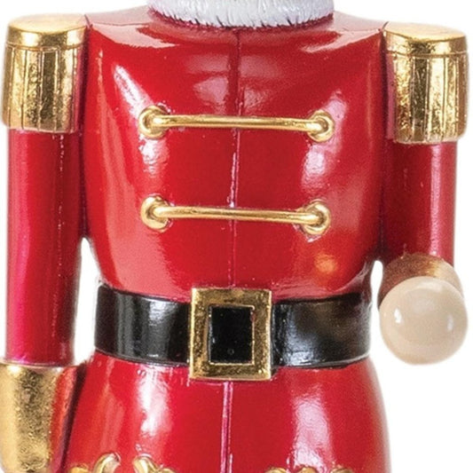 12" Black And Red Polyresin Christmas Nutcracker Figurine