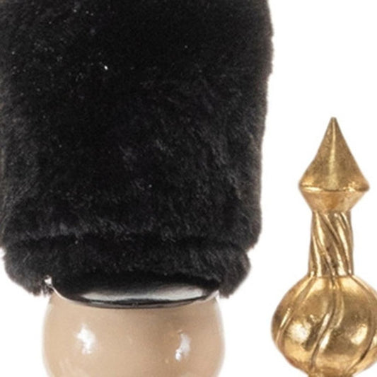 19" Black Red And Green Resin Christmas Nutcracker Tabletop Sculpture