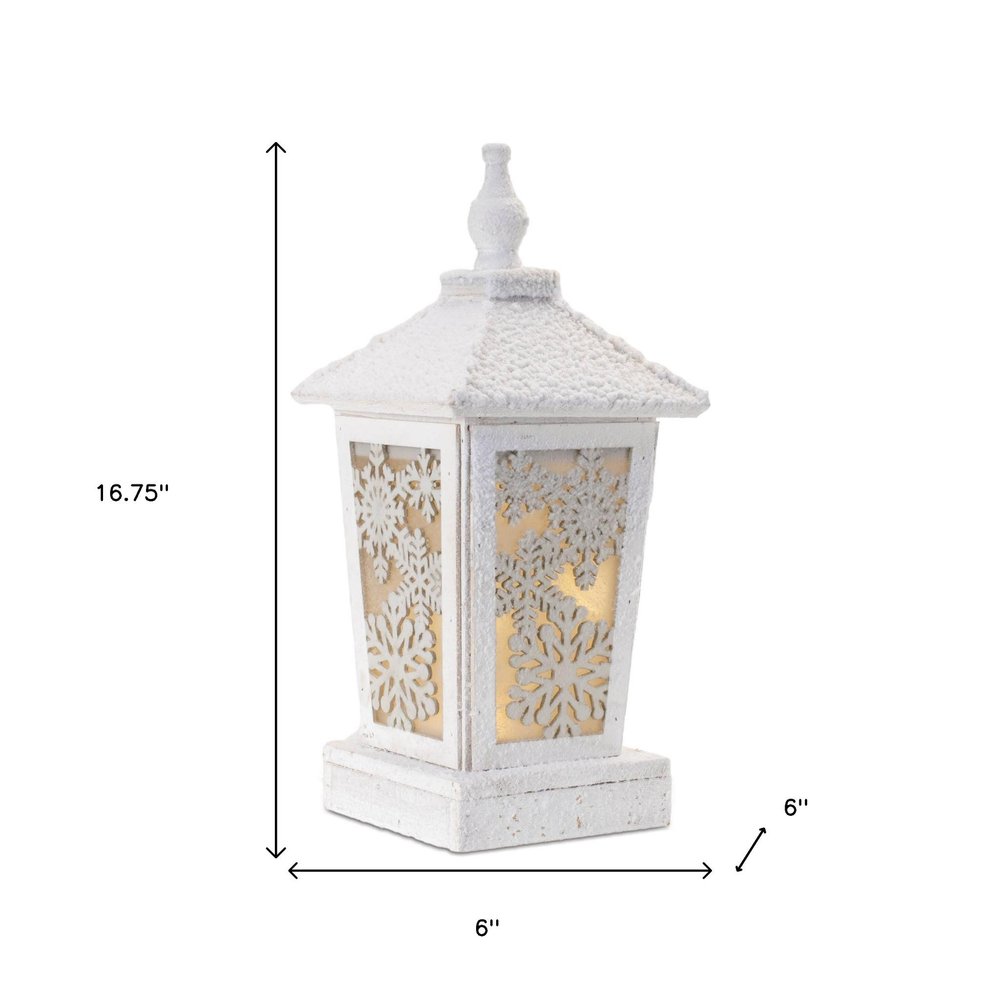 17" White Wood Tabletop Sculpture with LED