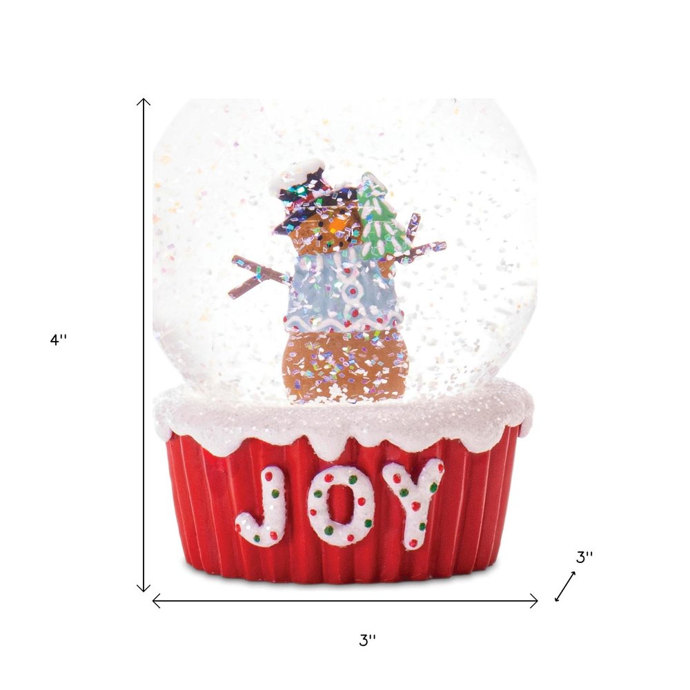 Set of Two Green Red And White Resin Christmas Snowman Tabletop Sculpture