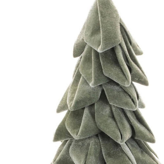 26" Green Fabric Trees Tabletop Sculpture