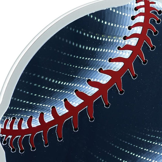 16" Red And White Acrylic Baseball Tabletop Sign with LED