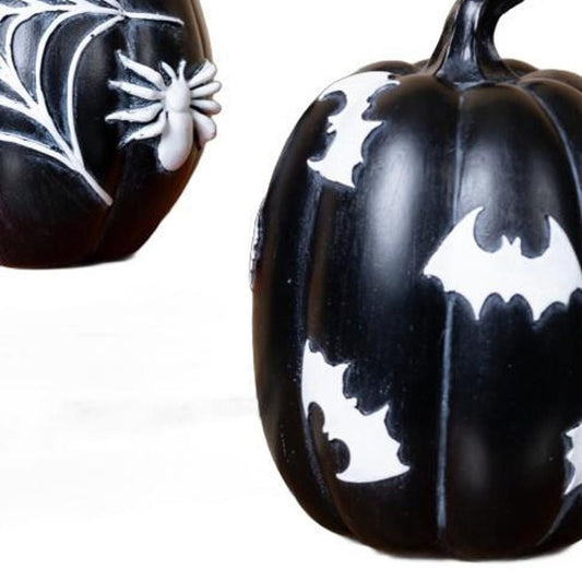 Set of Two Black And White Polyresin Tabletop Sculpture