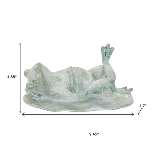 Set of Four Green Polyresin Frog Figurine