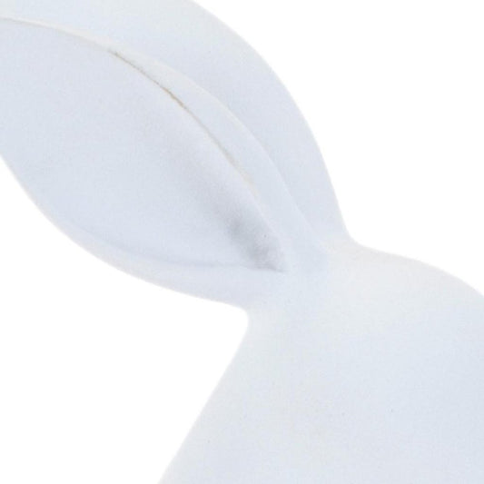 Set of Two White Polyresin Rabbit Figurines