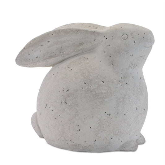 Set of Two Gray Polyresin Rabbit Figurine