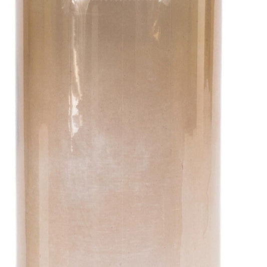 Set of Two Translucent Taupe Glass Cylinder Table Vases