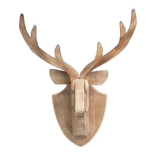 21" X 17" Brown Wood Deer Hanging Dimensional Sculpture