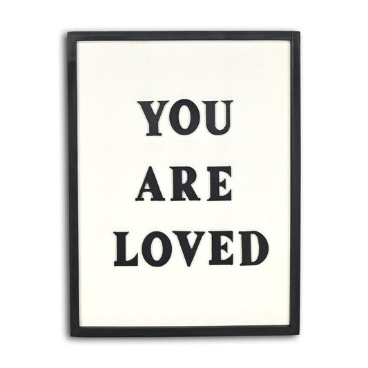 16" X 12" Black And White You Are Loved Framed Wall Decor