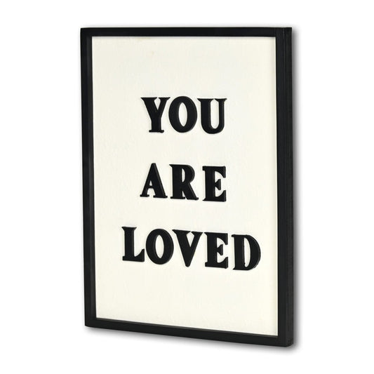 16" X 12" Black And White You Are Loved Framed Wall Decor