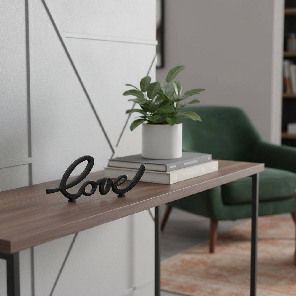 10" Black Cast Iron Love Tabletop Sign