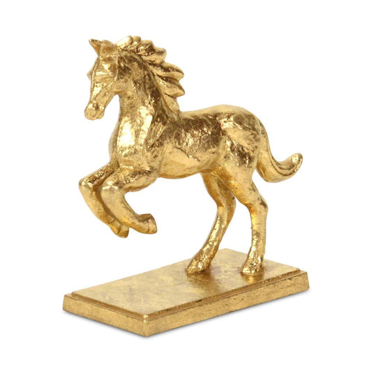7" Gold Cast Iron Horse Tabletop Sculpture