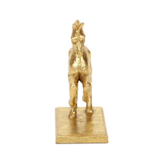 7" Gold Cast Iron Horse Tabletop Sculpture