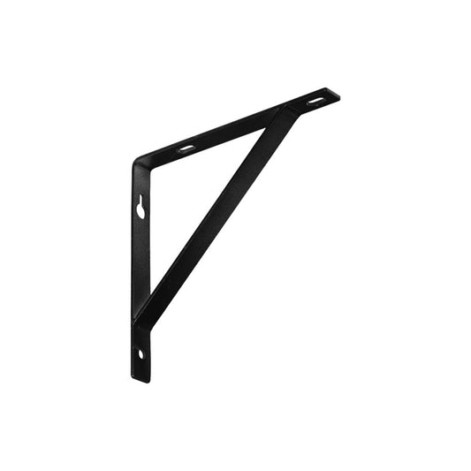 7" Set Of Two Black Metal Wall Mounted Shelf Brackets