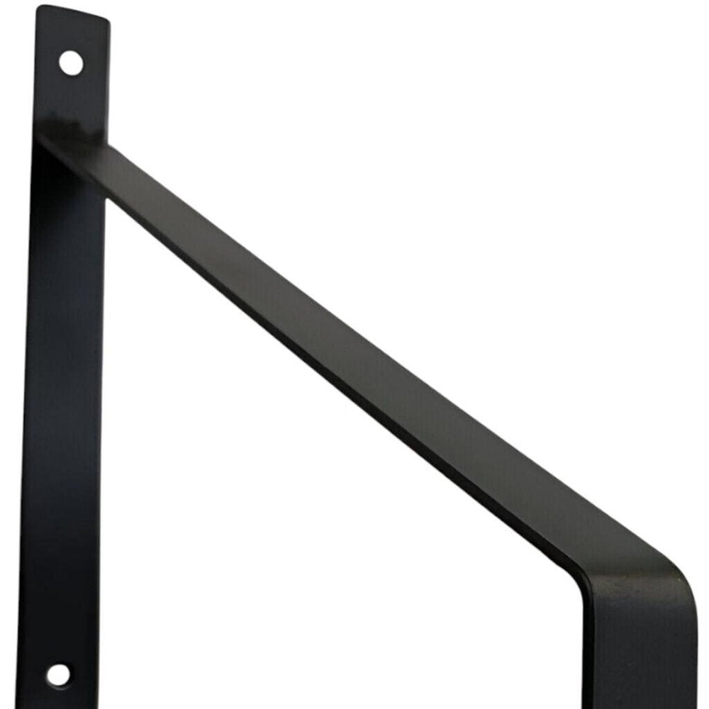 8" Set Of Two Black Metal Wall Mounted Shelf Brackets