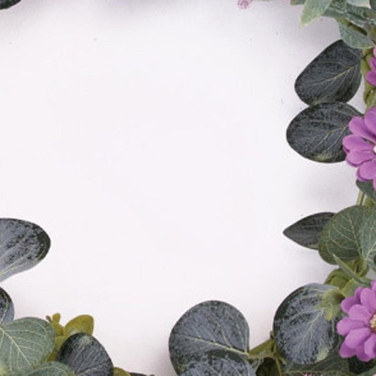 22" Green And Purple Daisy And Thistle Artificial Wreath