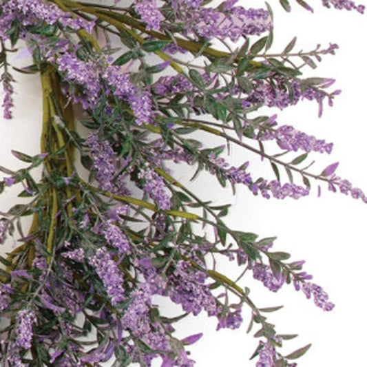 22" Purple And Green Lavender Artificial Wreath