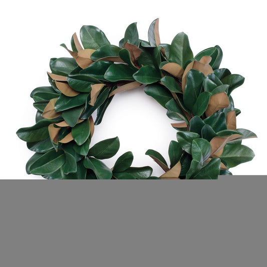 25" Green And Beige Magnolia Artificial Wreath
